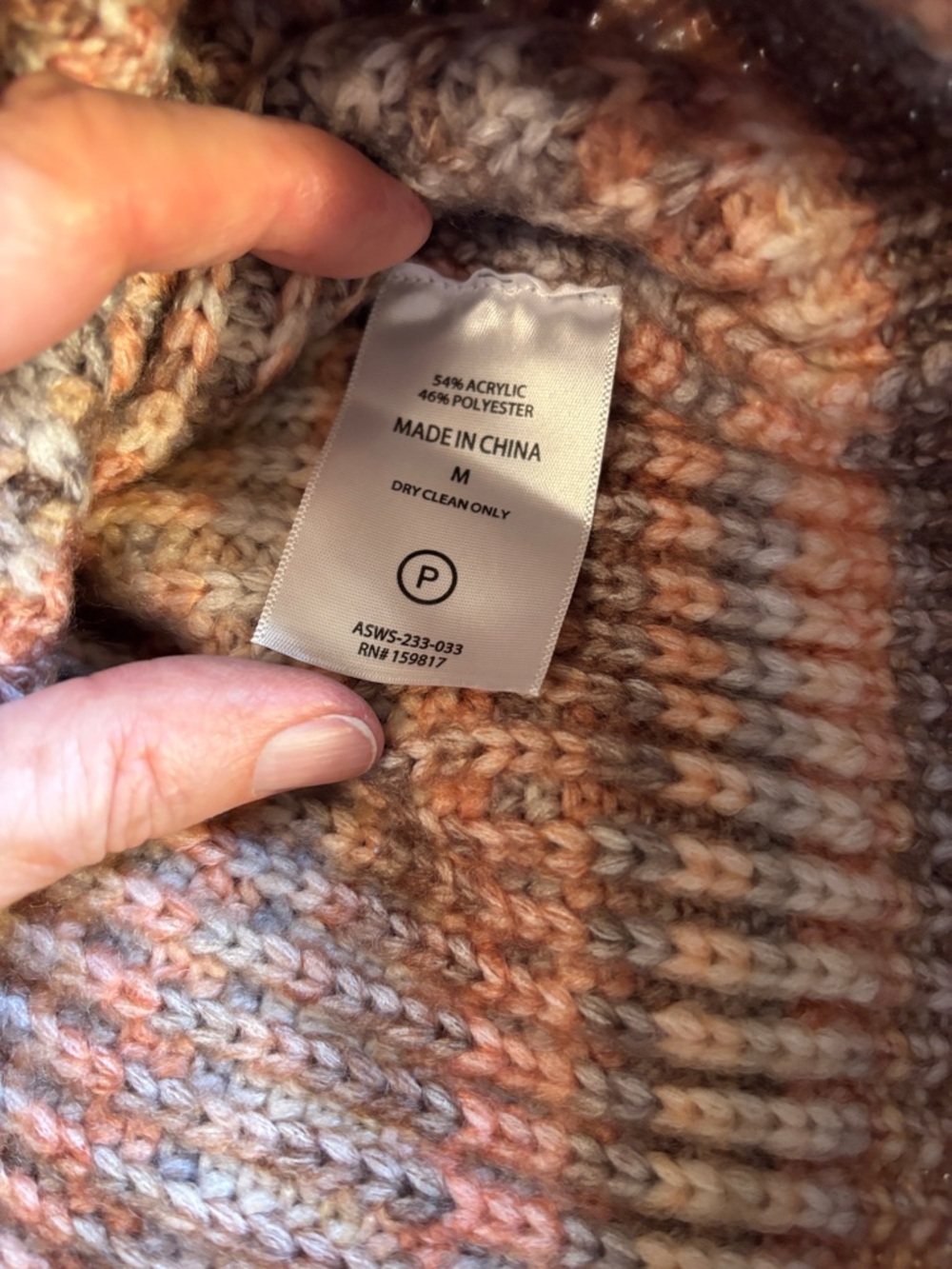 Altar'd State Striped Crewneck Sweater in Pink and Brown Size Med EUC - Picture 8 of 8
